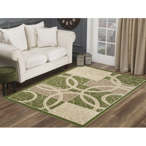 Corrigan Studio® Barger Geometric Green/Beige Area Rug & Reviews Wayfair
